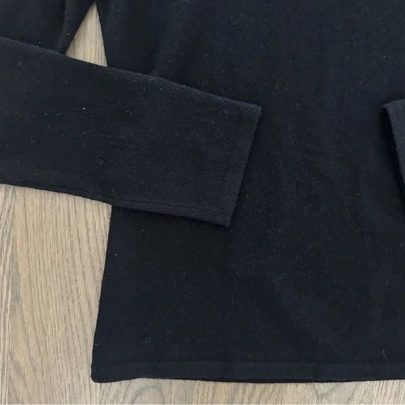 Women's TSE cashmere sweater black turtle neck long sleeves M - Picture 2 of 10